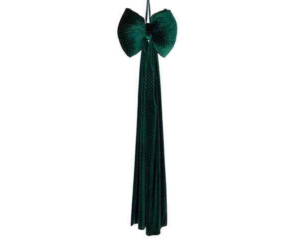 Maxi Fiocco Velluto Verde Con Strass 33 x 130 cm