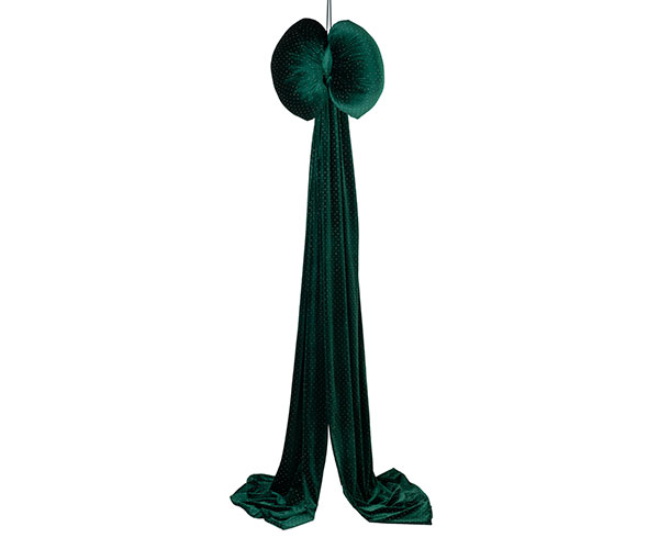 Maxi Fiocco Velluto Verde Con Strass 44 x 210 cm