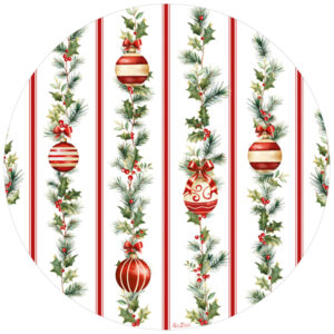 6 Maxi Piatti Stripes And Christmas 33 cm