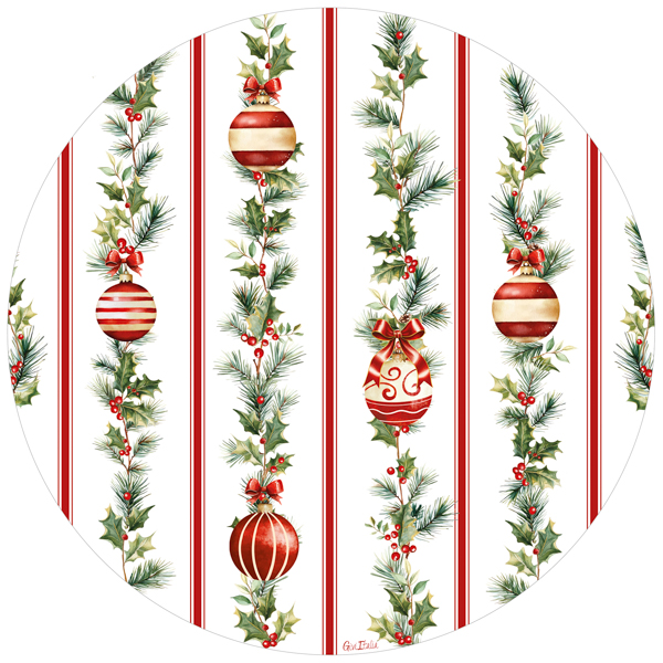 6 Maxi Piatti Stripes And Christmas 33 cm