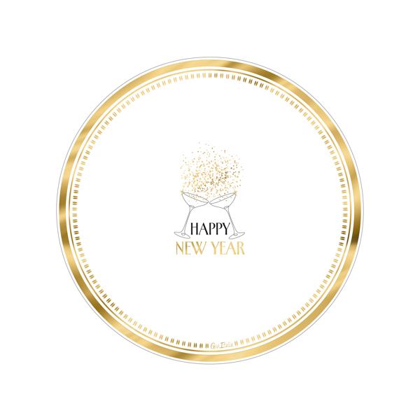 8 Piatti Happy New Year Cin Cin 23 cm