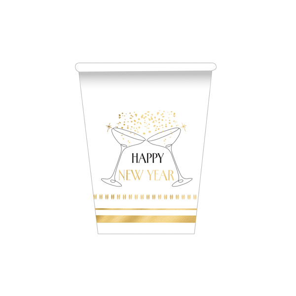 8 Bicchieri Happy New Year Cin Cin 250 cc