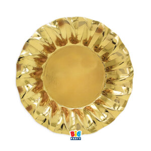 6 Piatti Fondi Wavy Oro Metal 24 cm