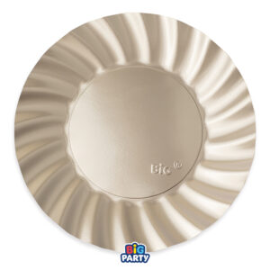 6 Piatti Wavy Champagne Satin 30 cm