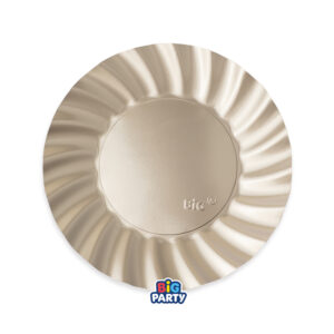 6 Piatti Wavy Champagne Satin 20 cm