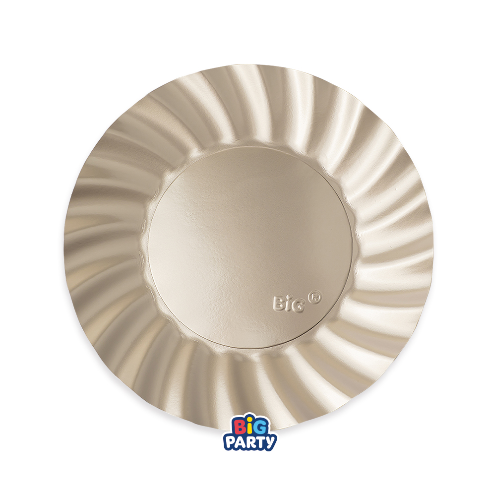 6 Piatti Wavy Champagne Satin 20 cm