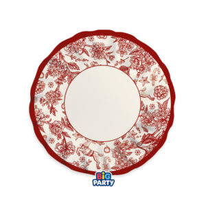 6 Piatti Fondi Red Chinoiserie 24 cm