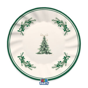 6 Piatti Green Christmas 25 cm