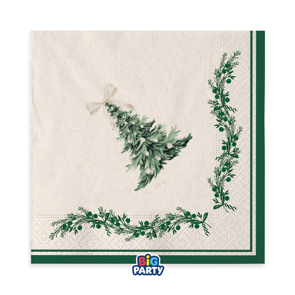 16 Tovaglioli Green Christmas 33 x 33 cm