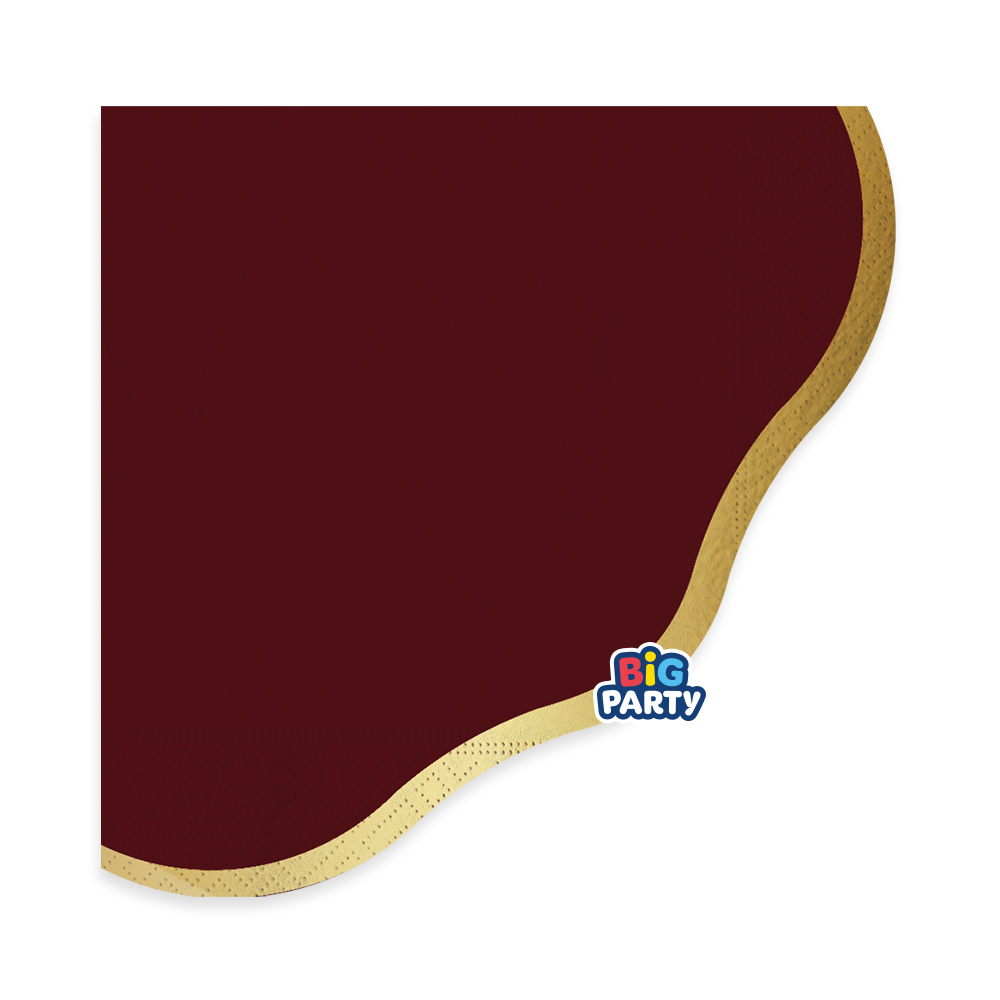 16 Tovaglioli Harmony Bordeaux Gold 33 x 33 cm